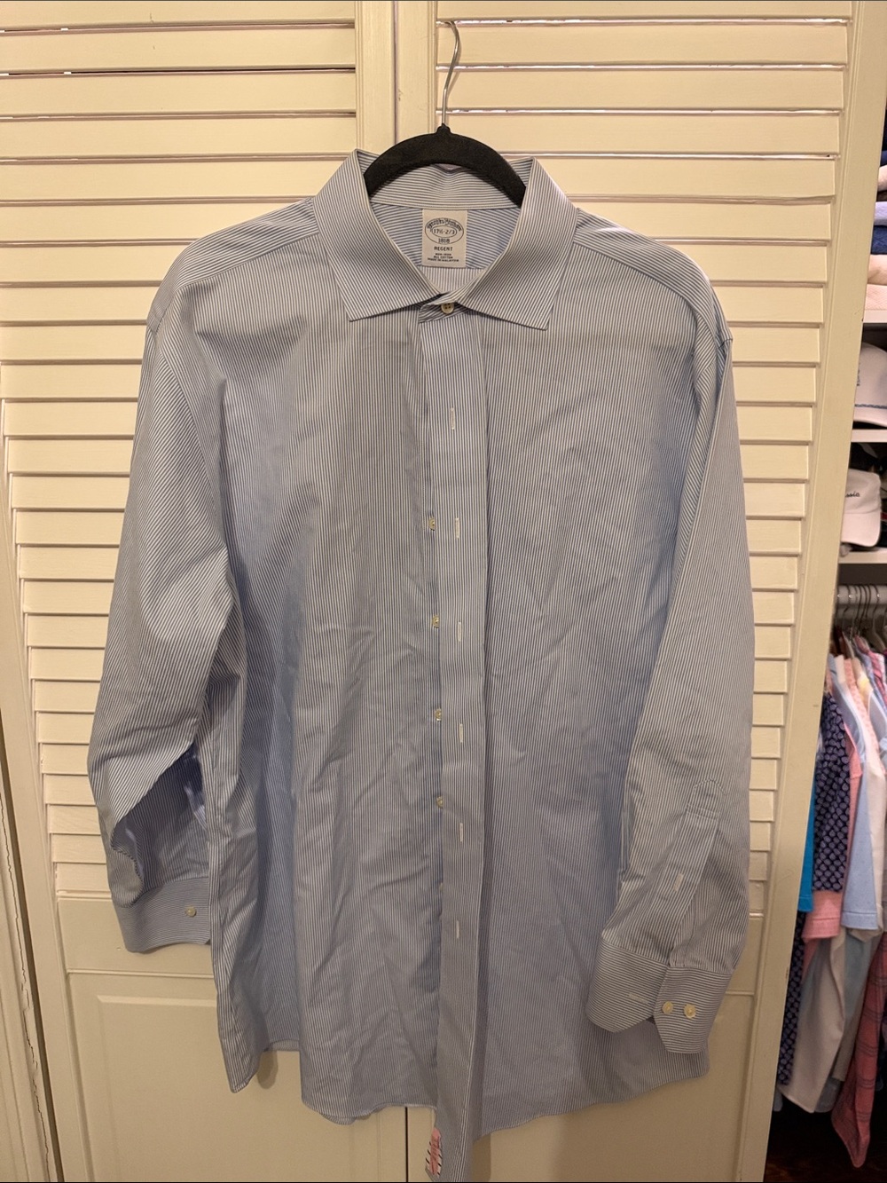Brooks Brothers Regent Men's Blue Pinstripe Dress Shirt